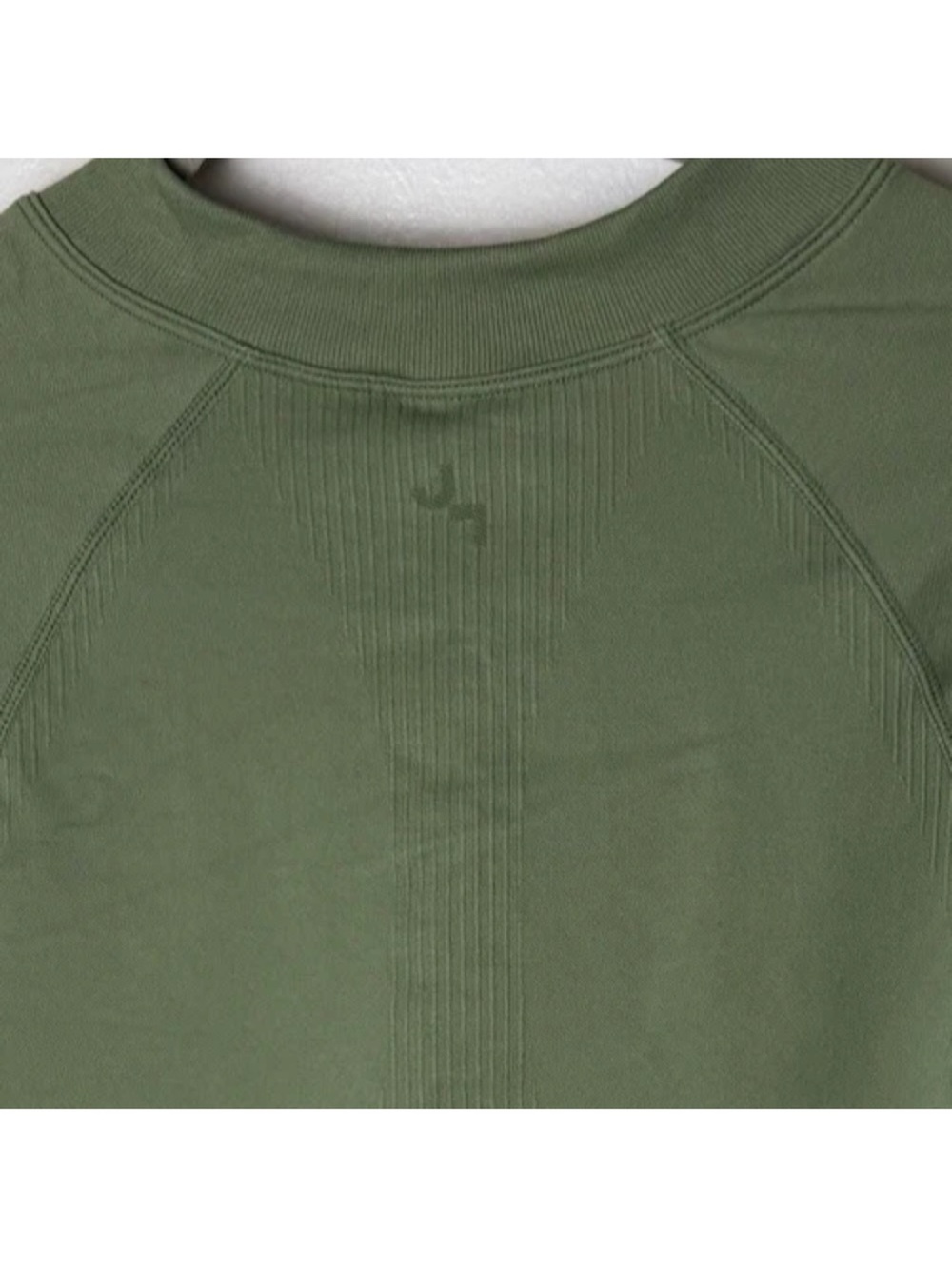 Joy Lab Athletic Crop Top Size Small Full Zip Thumb Holes Stretch Sage Green - Picture 5 of 6